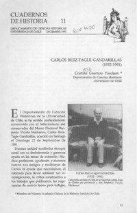 Carlos Ruiz Tagle Gandarillas (1932-1991)  [artículo] Cristián Guerrero Yoacham.