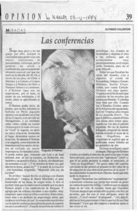 Las conferencias  [artículo] Alfonso Calderón.