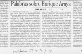 Palabras sobre Enrique Araya  [artículo] Jaime Hales D.