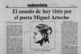 El mundo de hoy visto por el poeta Miguel Arteche  [artículo] Rosario Guzmán Errázuriz.
