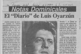 El "Diario" de Luis Oyarzún  [artículo] Luis Sánchez Latorre.