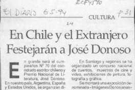 En Chile y el extranjero festejarán a José Donoso  [artículo].