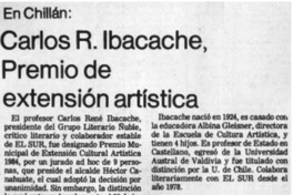 Carlos R. Ibacache, Premio de Extensión Artística