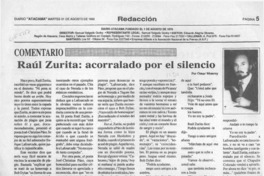 Raúl Zurita, acorralado por el silencio  [artículo] Omar Monroy.