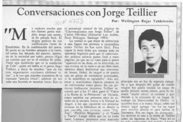 Conversaciones con Jorge Teillier  [artículo] Wellington Rojas Valdebenito.
