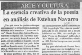 La Esencia creativa de la poesía en anælisis de Esteban Navarro  [artículo]