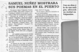 Samuel Núñez mostrará sus poemas en el puerto  [artículo].