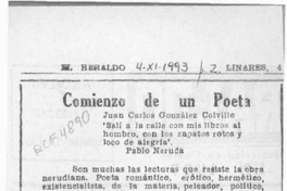 Comienzo de un poeta  [artículo] Juan Carlos González Colville.