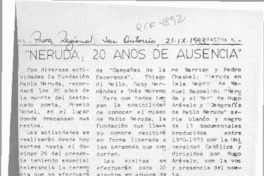 "Neruda, 20 años de ausencia"  [artículo].