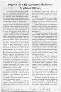 Pájaros de Chile, poemas de Oscar Martínez Bilbao  [artículo] Heraldo Orrego Bilbao.