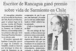 Escritor de Rancagua ganó premio sobre vida de Sarmiento en Chile  [artículo].