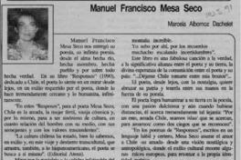 Manuel Francisco Mesa Seco  [artículo] Marcela Albornoz Dachelet.