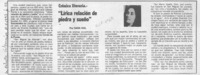 "Lírica relación de piedra y sueño"  [artículo] Sara Vial.