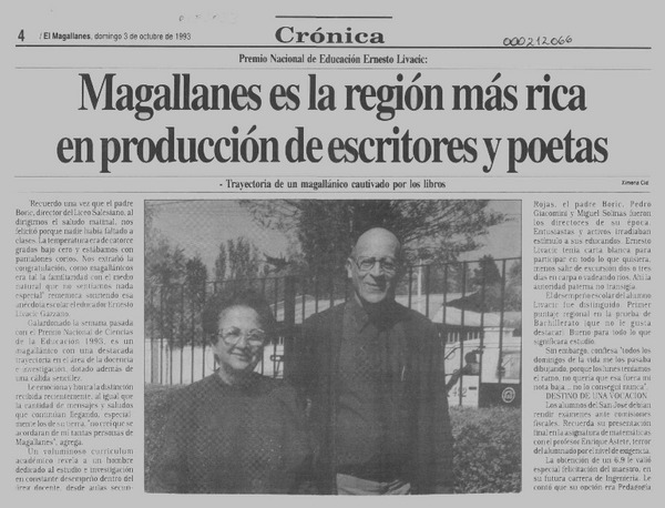 Magallanes es la región más rica en producción de escritores y poetas
