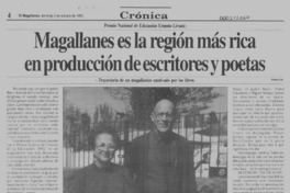 Magallanes es la región más rica en producción de escritores y poetas