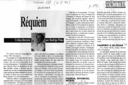 Réquiem  [artículo] Rodrigo Pinto.