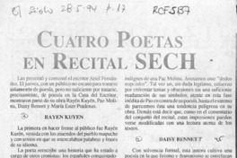 Cuatro poetas en recital SECH  [artículo] Fernando Quilodrán.