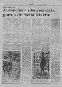 Ausencias y silencios en la poesía de Nella Martin  [artículo] Patricia Orellana Cea.
