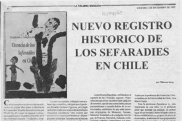 Nuevo registro histórico de los sefaradíes en Chile  [artículo] Marcos Levy.