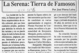 La Serena, tierra de famosos  [artículo] José Flores Leiva.