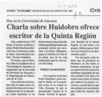 Charla sobre Huidobro ofrece escritor de la Quinta Región  [artículo].