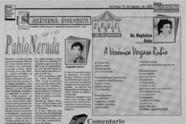 Pablo Neruda  [artículo] Augusto Castro.