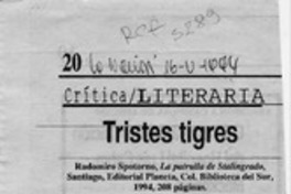Tristes tigres  [artículo] Mariano Aguirre.