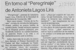 En torno al "Peregrinaje" de Antonieta Lagos Lira