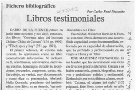 Libros testimoniales  [artículo] Carlos René Ibacache.