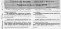 Darío de la Fuente, candidato al Premio Nacional de Literatura 1994  [artículo] Ester Ampuero T.