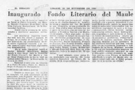 Inaugurado Fondo Literario del Maule  [artículo].
