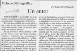 Un autor  [artículo] Carlos René Ibacache.