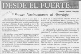 Poetas nacimentanos al abordaje  [artículo] Samuel Orellana Vilagrán.
