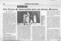 Aire fresco de innovación para un mismo discurso  [artículo] Pedro Labra.