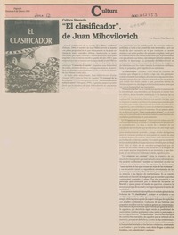 "El clasificador", de Juan Mihovilovic