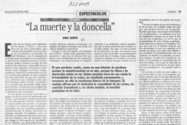 La muerte y la doncella  [artículo] Raúl Zurita.