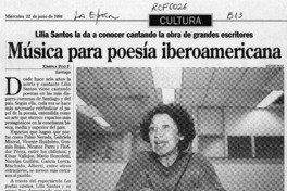 Música para poesía iberoamericana  [artículo] Ximena Poo F.