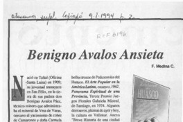 Benigno Avalos Ansieta  [artículo] F. Medina C.