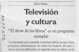 Televisión y cultura  [artículo].