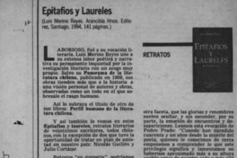 Epitafios y laureles  [artículo] Hernán Poblete Varas.