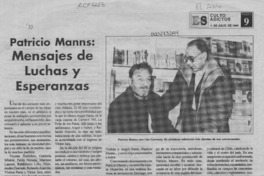 Patricio Manns, mensajes de luchas y esperanzas  [artículo] Lito Carrasco M.