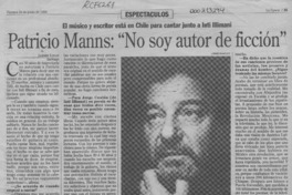 Patricio Manns, "No soy autor de ficción"  [artículo] Jazmín Lolas.