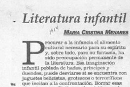 Literatura infantil  [artículo] María Cristina Menares.