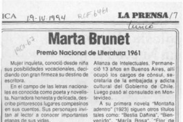 Marta Brunet  [artículo].