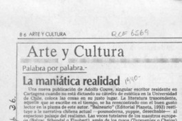 La maniática realidad  [artículo] Marcelo Novoa.
