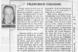 Francisco Coloane  [artículo] Fernando Montaldo.