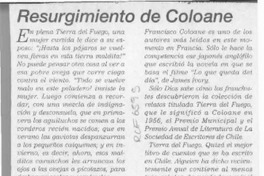 Resurgimiento de Coloane  [artículo] Luis Menard.