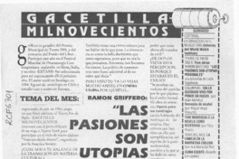 "Las pasiones son utopías personales"  [artículo] Lucía Sepúlveda Ruiz.