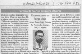 Escenas para un largo viaje  [artículo] Carlos Jorquera Alvarez.