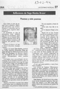 Poemas y más poemas  [artículo] Hugo Montes Brunet.
